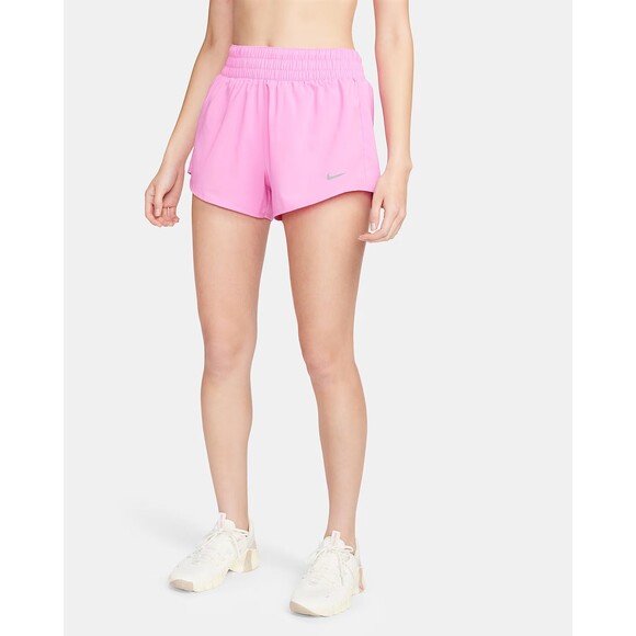 Nike‎ One Women's Dri-FIT Mid-Rise 3" Brief-Lined Shorts Pink Size Medium NWT - Picture 3 of 8